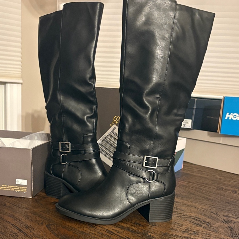 Black Knee-High Boots